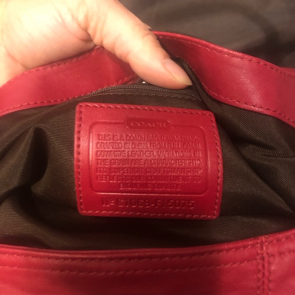 Large red Coach purse - Picture 6 of 9